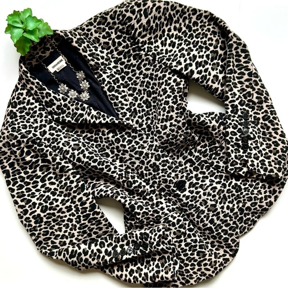 Zadig & Voltaire Victor Leopard Blazer Jacket One Button Size Small - Picture 2 of 14